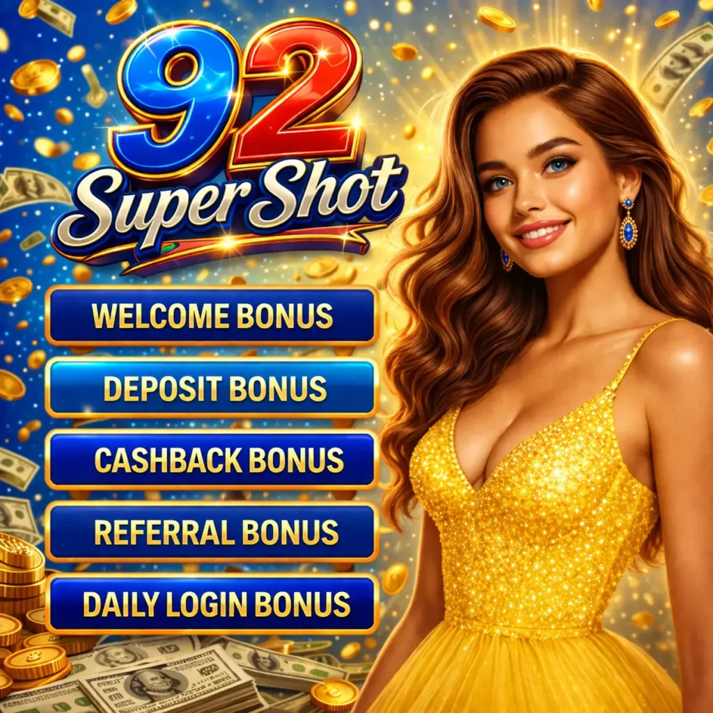 92 Super Shot free sign up bonuses, deposit, cashback, VIP and referral bonus
