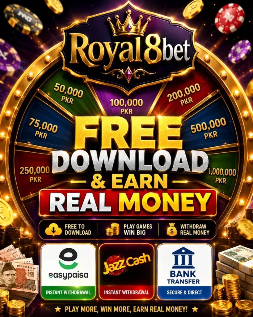 Royal8bet Game
Free Download and Earn Real Money
Easypaisa, JazzCash and Bank Transfer